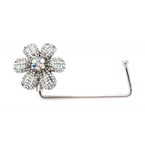 Bag Hanger - Rhinestone Flower - Clear - BH-GB1290CL